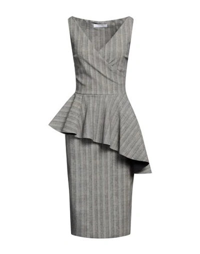 Shop Chiara Boni La Petite Robe Woman Midi Dress Grey Size 10 Polyamide, Elastane