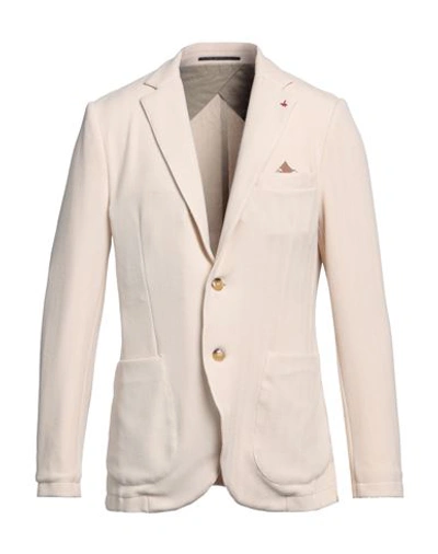 At.p.co At. P.co Man Blazer Ivory Size 40 Polyester, Elastane In White