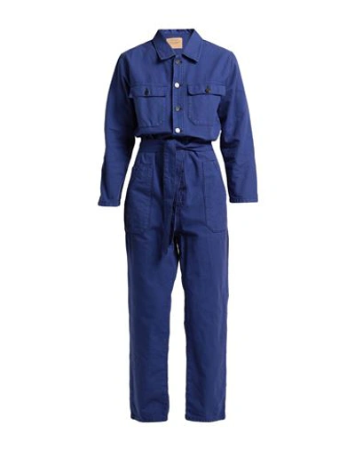 Shop American Vintage Woman Jumpsuit Blue Size Xxs Cotton