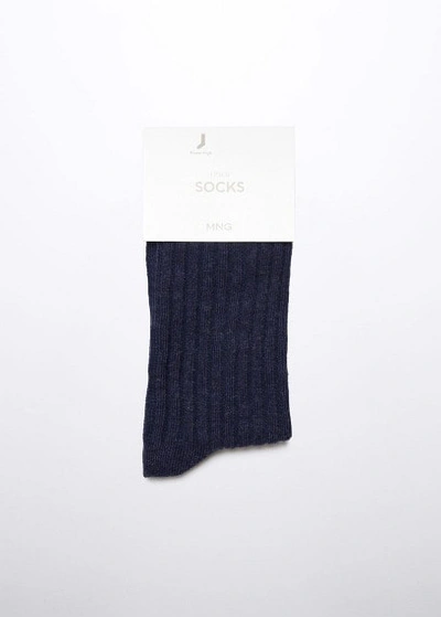 Shop Mango Knit Socks Navy