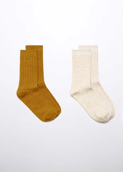 Shop Mango 2 Knit Socks Pack Ochre