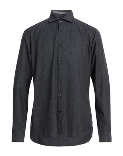 Shop Tintoria Mattei 954 Man Shirt Navy Blue Size 15 ½ Polyester, Cotton