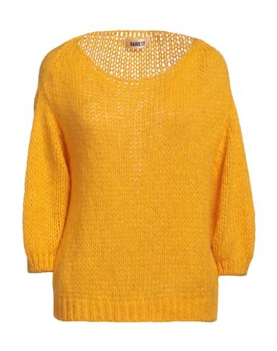 Shop Dairesy Woman Sweater Ocher Size L Acrylic, Nylon, Wool, Mohair Wool In Yellow