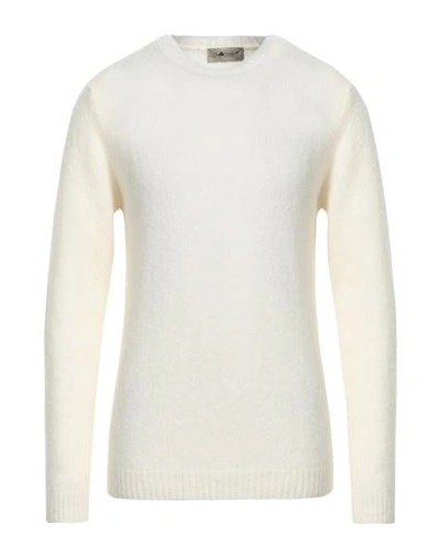 Shop Irish Crone Man Sweater Cream Size L Alpaca Wool, Polyamide, Wool In White