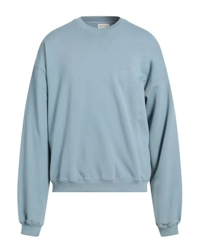 Drôle De Monsieur Man Sweatshirt Pastel Blue Size Xs Cotton In Blue