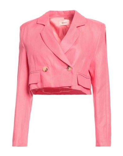 Vicolo Woman Suit Jacket Pink Size M Linen In Pink