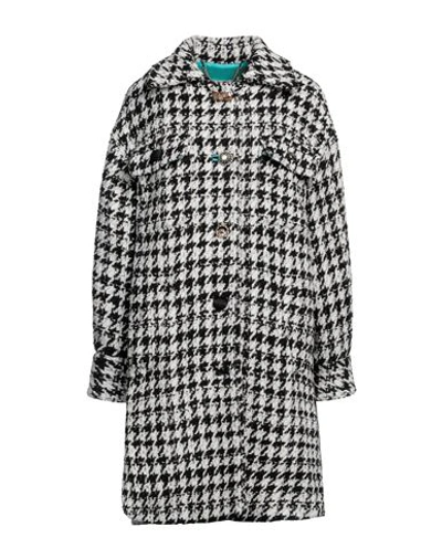 Shop Vdp Collection Woman Coat Black Size 12 Viscose, Acrylic, Virgin Wool, Textile Fibers, Wool