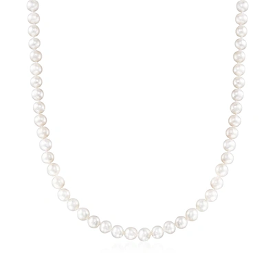 Shop Ross-simons 6-7mm Cultured Pearl Necklace With Sterling Silver Magnetic Clasp In Multi
