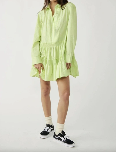 Shop Free People Billie Mini Dress In Lime Glo In Multi