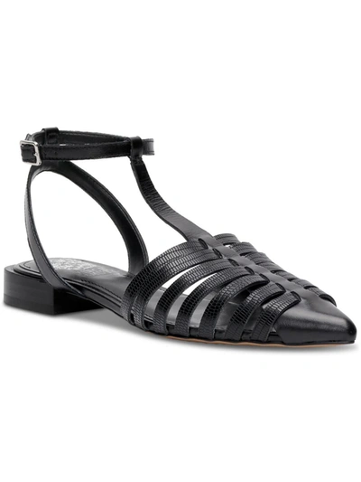 Shop Vince Camuto Caleren Womens Leather Ankle Strap Gladiator Sandals In Black