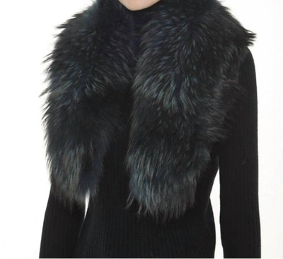 Shop Linda Richards Fur Collar In Black