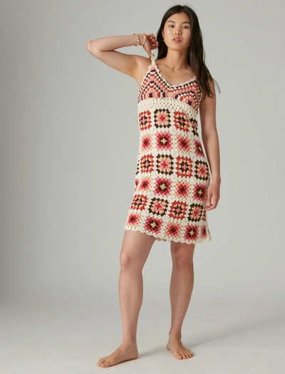 Shop Lucky Brand Women's Crochet Square Mini Dress In Multi