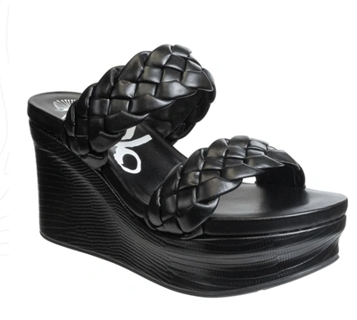 Shop Otbt Fluent Wedge Sandals In Black