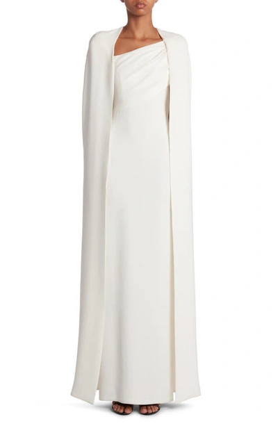Shop Tom Ford Double Face Silk Georgette Cape In Chalk