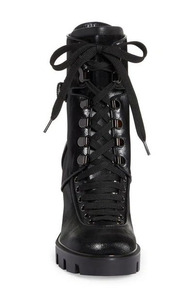 Shop Christian Louboutin Macademia Block Heel Combat Boot In Bk01 Black