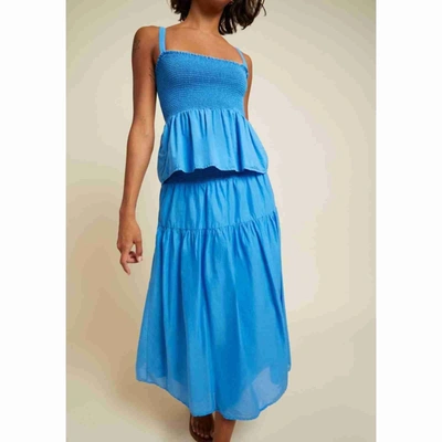 Shop Nation Ltd Yumi Smocked Skirt In Lapis In Blue
