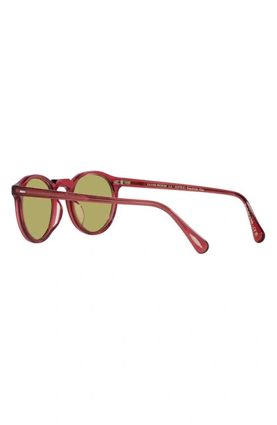 Shop Oliver Peoples 50mm Polarized Round Sunglasses In Translucent Rust