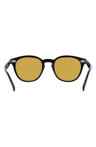 Shop Oliver Peoples Desmon Sun 48mm Polarized Round Sunglasses In Black