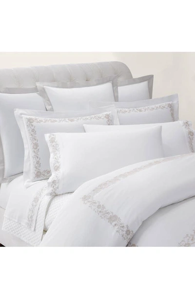Polo Ralph Lauren Eloise Organic Cotton Embroidered Euro Sham In True Platinum