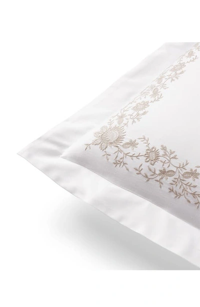 Shop Ralph Lauren Eloise Organic Cotton Embroidered Euro Sham In True Platinum