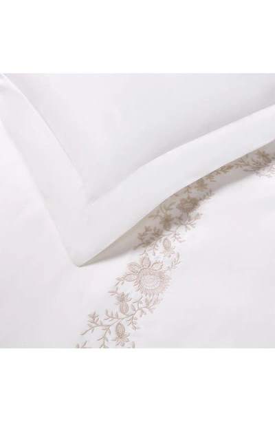 Shop Ralph Lauren Eloise Embroidered Organic Cotton Duvet Cover In True Platinum