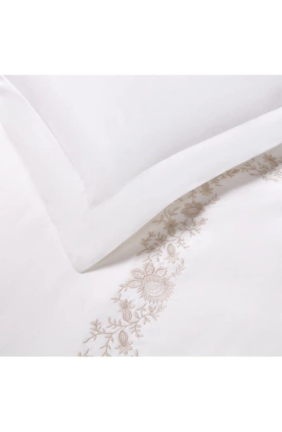 Polo Ralph Lauren Eloise Embroidered 624 Thread Count Organic Cotton Duvet Cover In True Platinum
