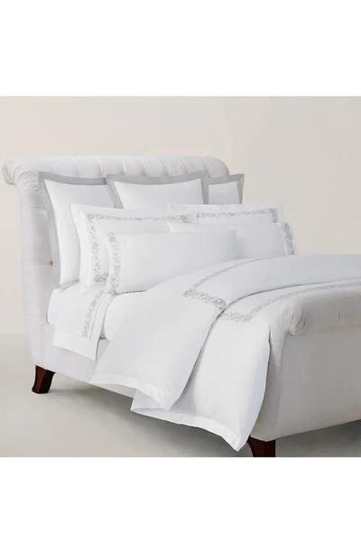 Polo Ralph Lauren Eloise Embroidered 624 Thread Count Organic Cotton Duvet Cover In True Platinum