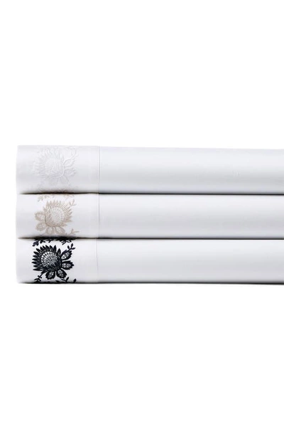 Shop Ralph Lauren Eloise Organic Cotton 624 Thread Count Embroidered Sheet In Studio White