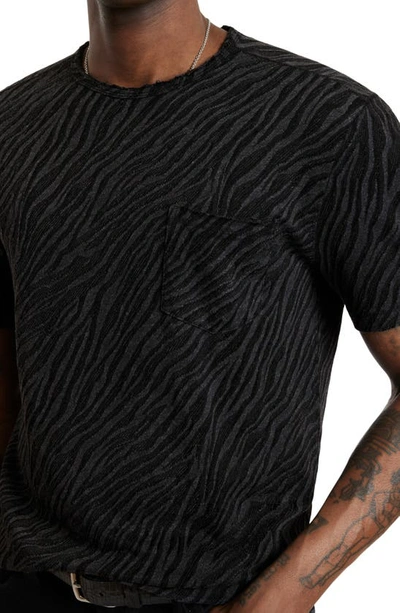 Shop John Varvatos Kuhl Print Cotton Blend T-shirt In Black