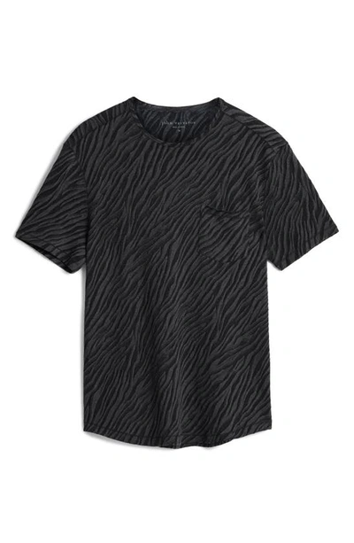 Shop John Varvatos Kuhl Print Cotton Blend T-shirt In Black