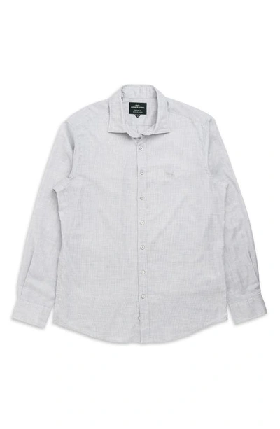 Shop Rodd & Gunn Arbors Track Microcheck Cotton Button-up Shirt In Pebble