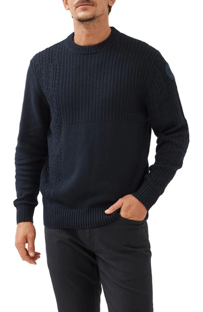 Shop Rodd & Gunn Gowanbridge Mixed Stitch Cotton Sweater In Midnight