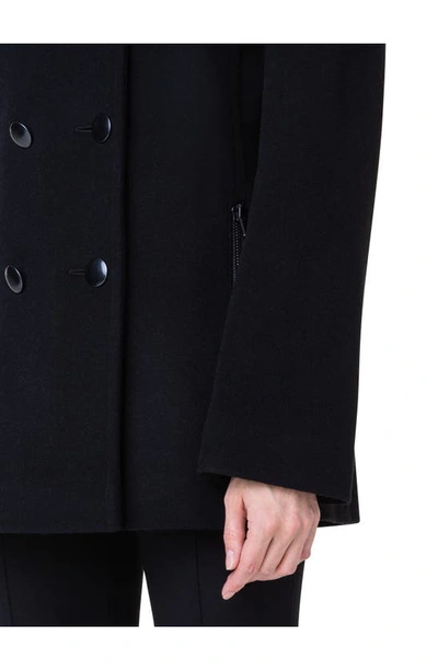 Shop Akris Punto Wool Blend Peacoat In 009 Black