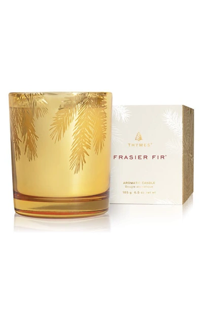 Thymes Frasier Fir Gilded Candle In Gold Pine Needle