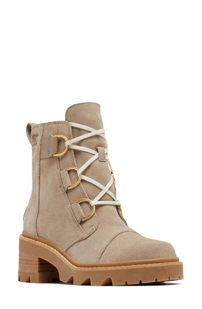 Shop Sorel Joan Now Lace-up Boot In Omega Taupe/ Gum 2
