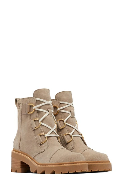Shop Sorel Joan Now Lace-up Boot In Omega Taupe/ Gum 2