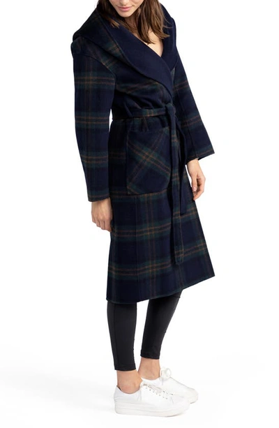Shop Belle & Bloom Arcadia Oversize Belted Wool Blend Coat In French Navy