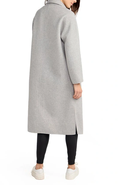 Shop Belle & Bloom Guest List Oversized Double Breasted Wool Blend Coat In Grey Marle