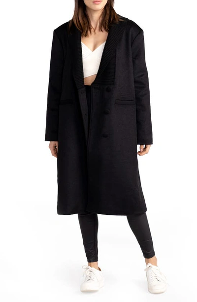 Shop Belle & Bloom After Party Quilt Lined Wool Blend Coat In Black