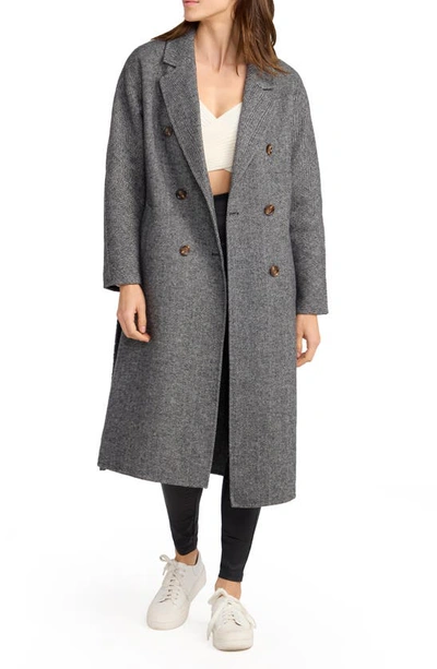 Shop Belle & Bloom Belle And Bloom Standing Still Belted Double Breasted Wool Blend Coat In Charcoal