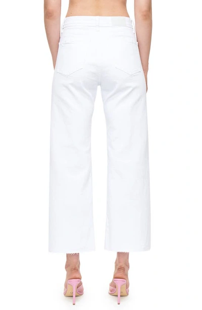 Shop Pistola Penny High Waist Raw Hem Wide Leg Jeans In Snow