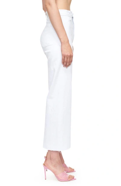 Pistola Penny High Rise Wide Leg Crop Jeans In Blizzard In Snow