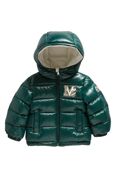 Shop Moncler Kids' Arslan Hooded Down Jacket In Green