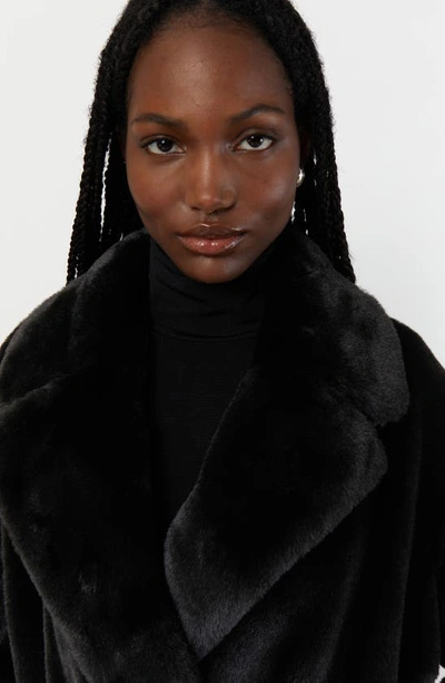 Shop Apparis Stella Faux Fur Coat In Noir