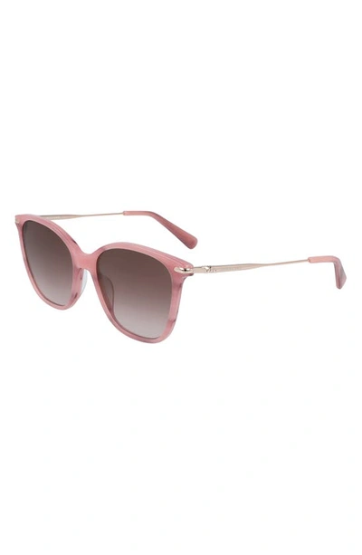 Shop Longchamp 54mm Gradient Cat Eye Sunglasses In Marble Rose