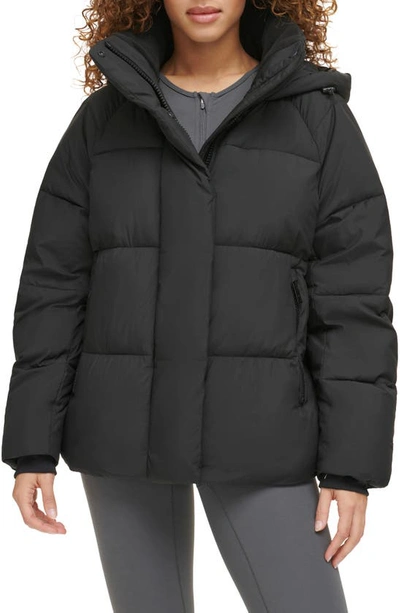 Shop Levi's Hooded Puffer Jacket In Black