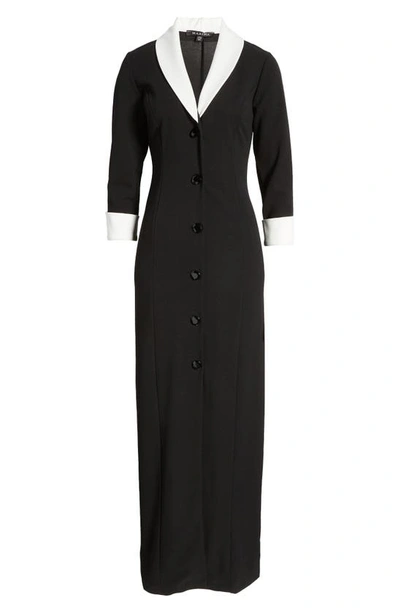 Shop Marina Blazer Maxi Dress In Black/ White
