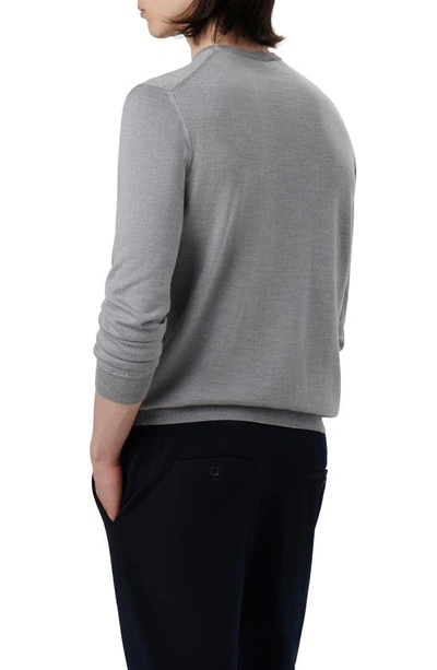 Shop Bugatchi Merino Wool Crewneck Sweater In Cement