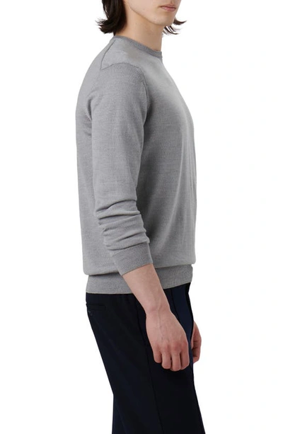 Shop Bugatchi Merino Wool Crewneck Sweater In Cement