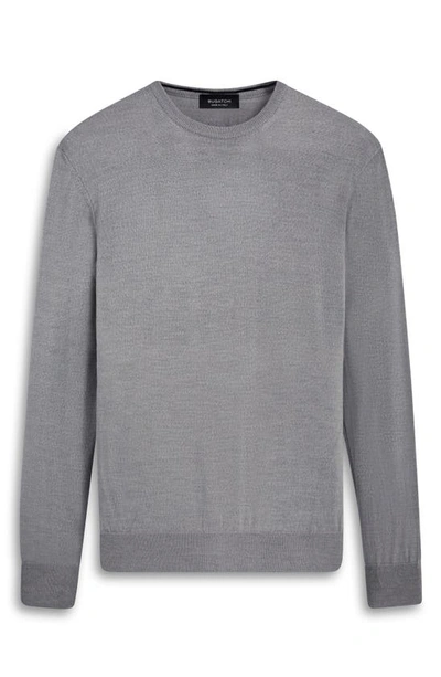 Shop Bugatchi Merino Wool Crewneck Sweater In Cement